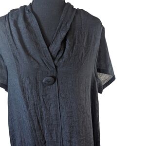 Red Coral black gauzy flowy bathing suit cover up size S